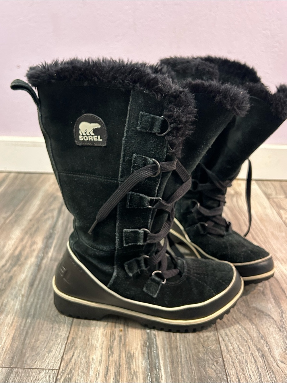Sorel Tivoli High II Boots Women's 7 Black Waterproof Leather Winter NL2093-010